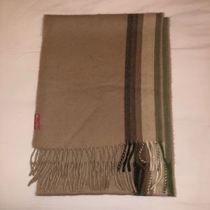 Baby Alpaca Beige and Striped Scarf